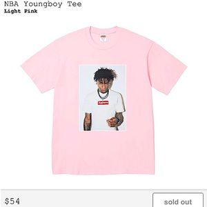 Size L - SUPREME NBA YOUNGBOY PHOTO TEE- Light Pink ❌SOLD OUT❌ FW2023